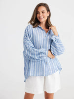 Load image into Gallery viewer, Holiday Cliffside Shirt Nautica Stripe
