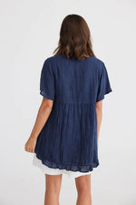 Load image into Gallery viewer, Holiday Canary Top Navy *sale*
