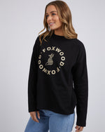 Load image into Gallery viewer, Foxwood Statement Long Sleeve Washed Black [sz:8]
