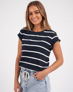 Load image into Gallery viewer, Foxwood Manly Tee Navy/white Stripe [sz:8]
