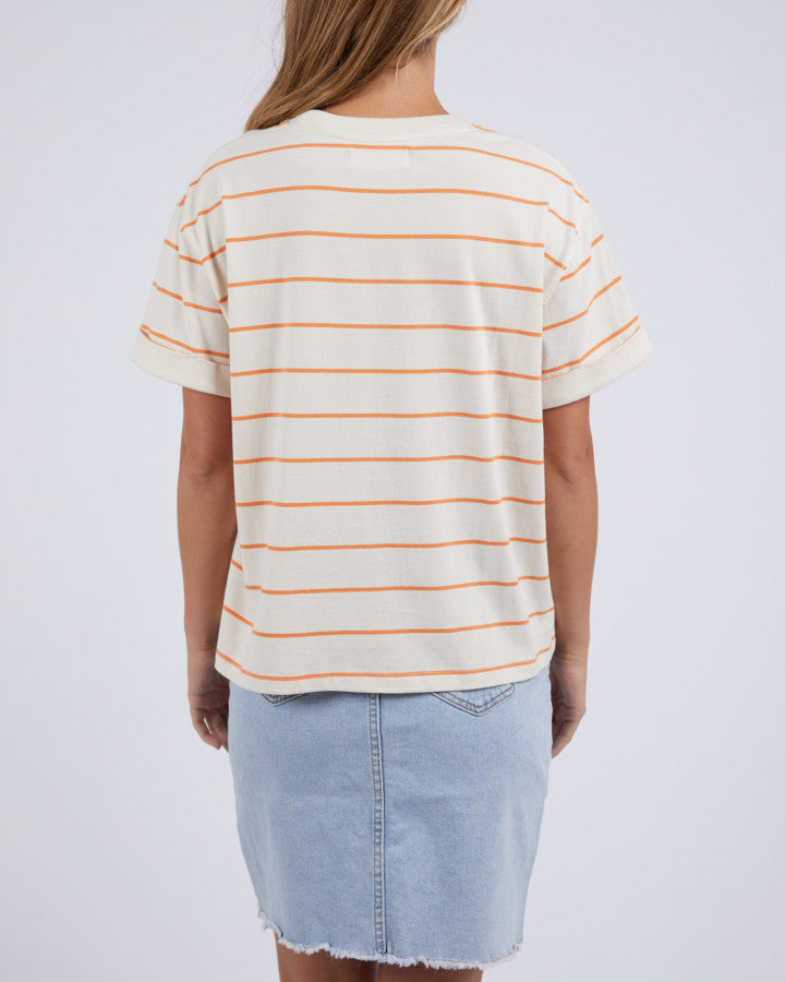 Foxwood Huntleigh Stripe Tee Orange White Stripe [sz:10]