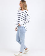 Load image into Gallery viewer, Foxwood Farrah Stripe Long Sleeve White/navy Stripe [sz:10]
