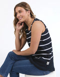 Elm Rib Tank - Navy/white Stripe [sz:8]