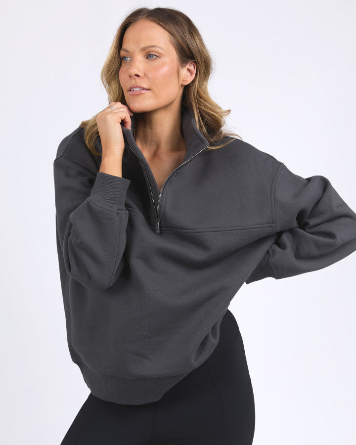 Foxwood College Zip Crew Charcoal [sz:8]