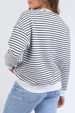 Load image into Gallery viewer, Foxwood Original Stripe Crew White/black/stripe [sz:8]
