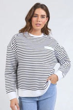 Load image into Gallery viewer, Foxwood Original Stripe Crew White/black/stripe [sz:8]
