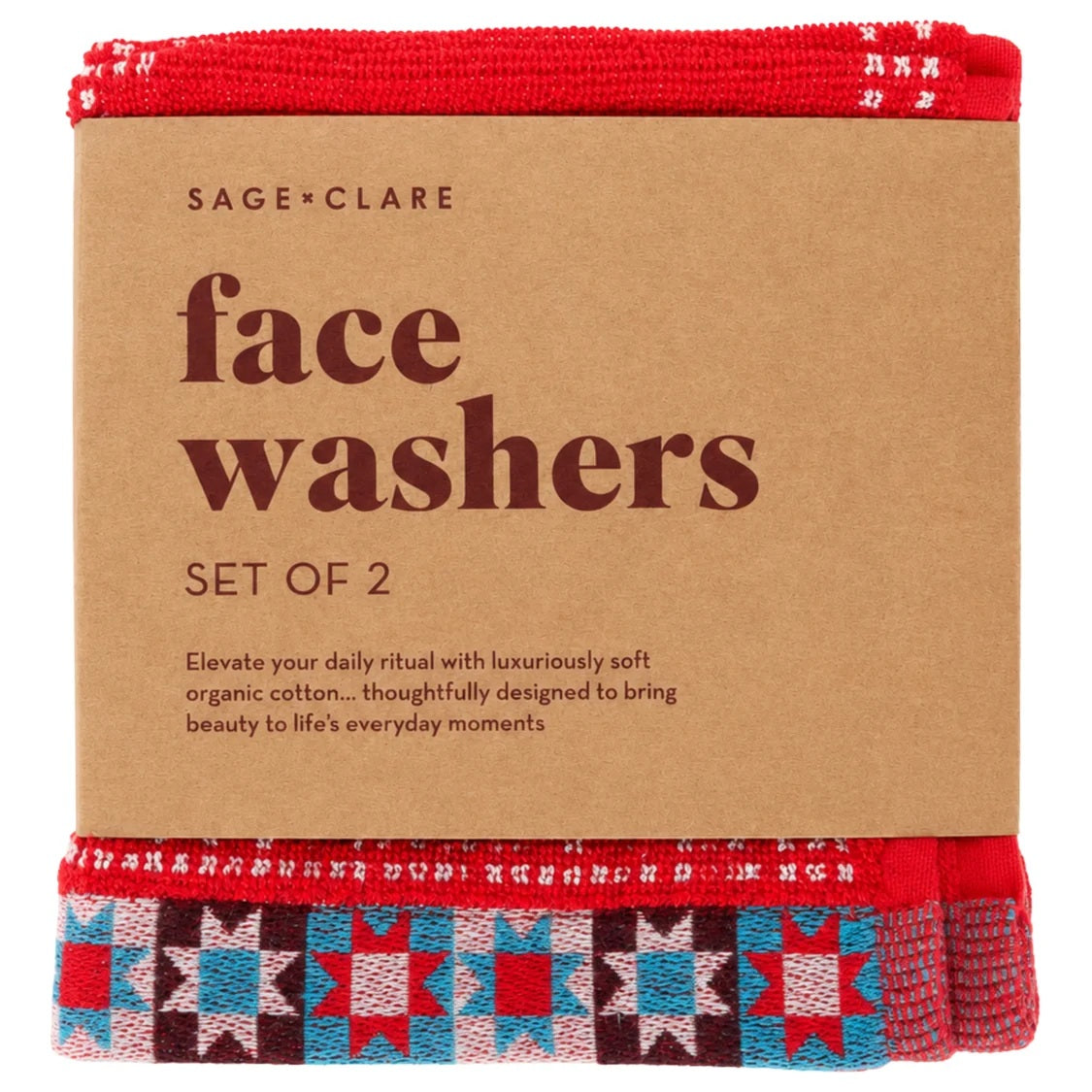 Sage X Clare Bonny Face Washer Set - Poppy