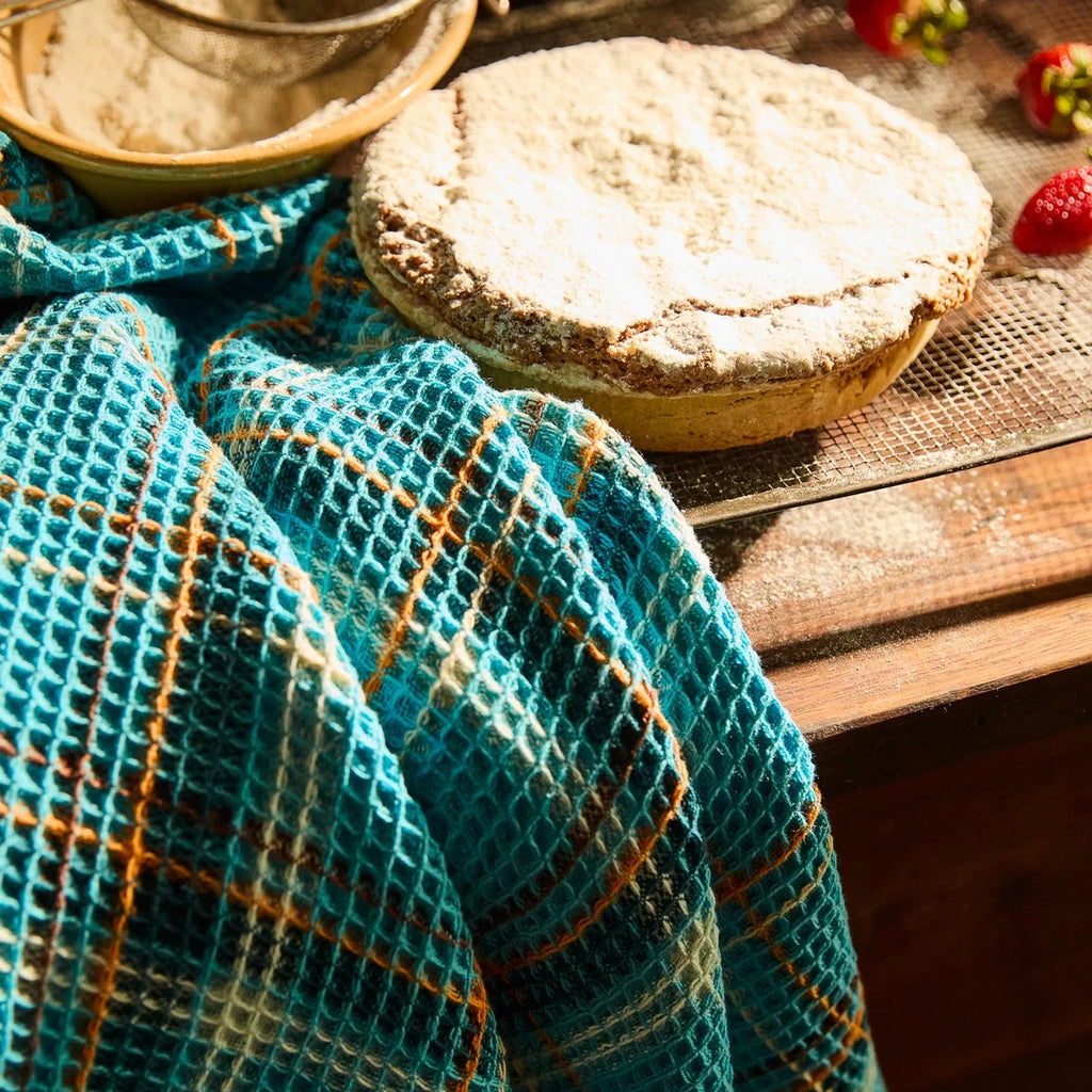 Sage X Clare Frances Waffle Tea Towel - Turquoise