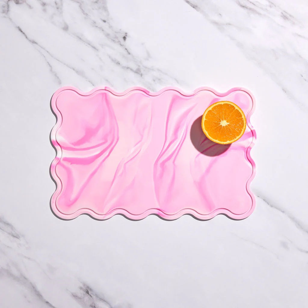 Styld.chop (set Of 2) - Swirl + Solid - Fairy Floss
