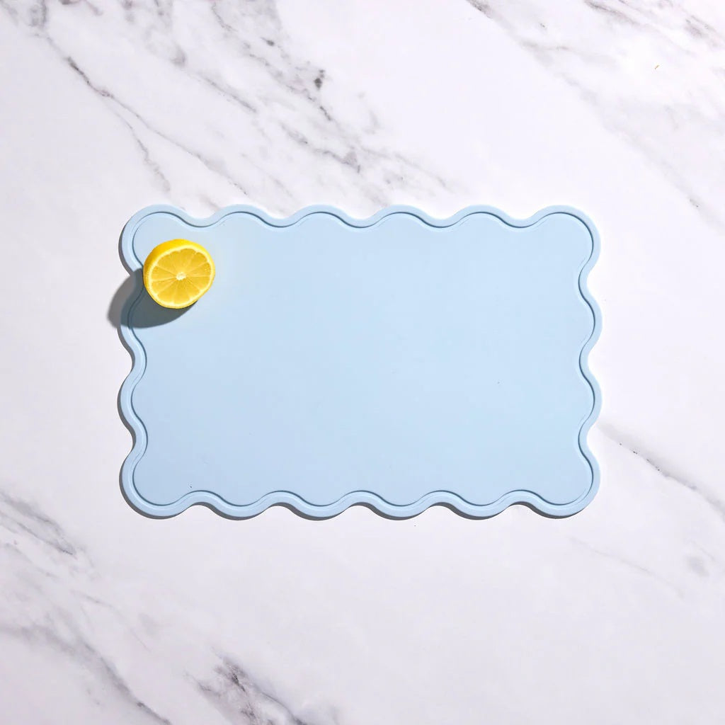 Styld.chop (set Of 2) - Swirl + Solid - Azure