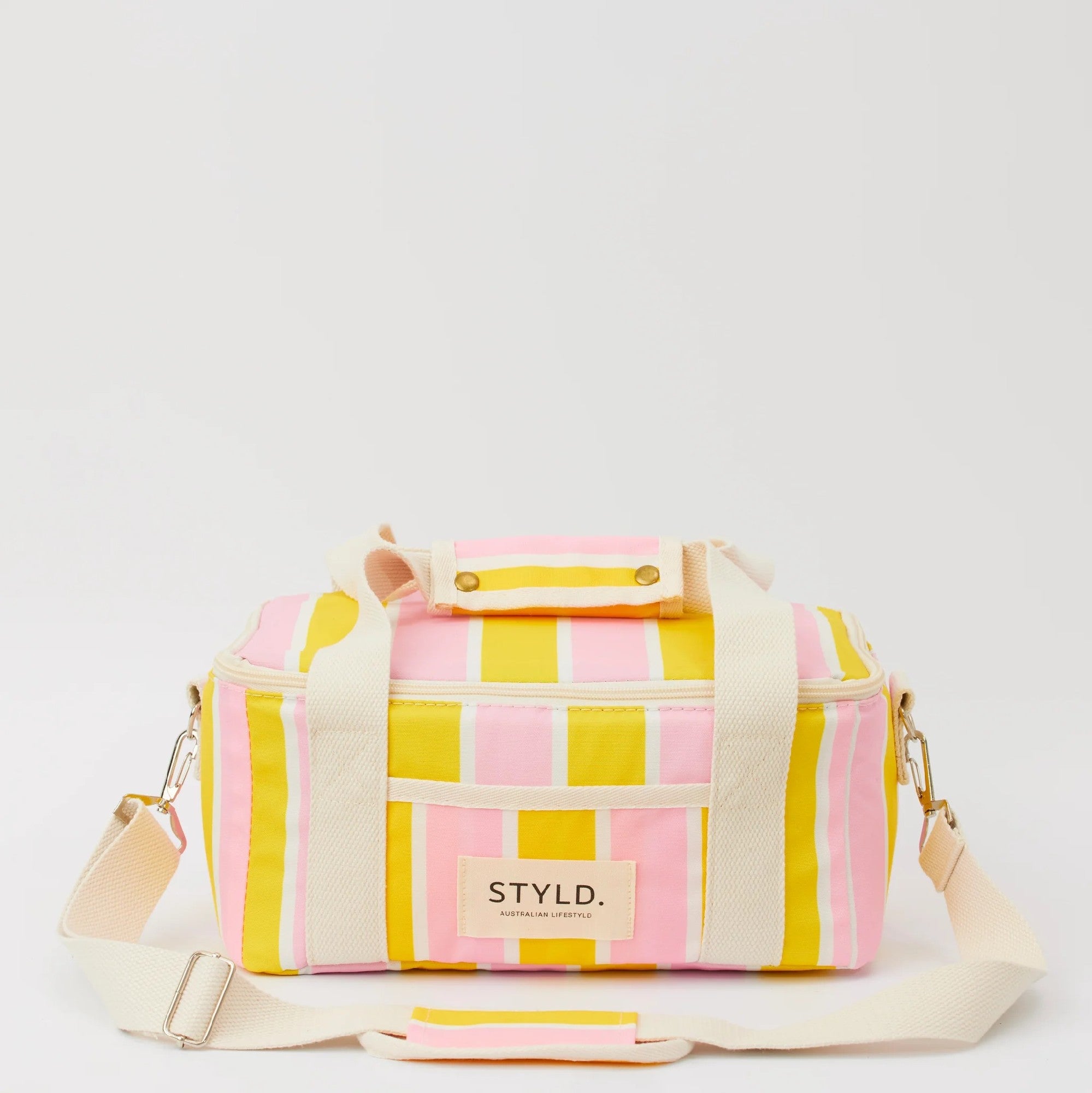 Styld.baby, Let's Go Outside Cooler Bags - Yellow & Pink Stripe