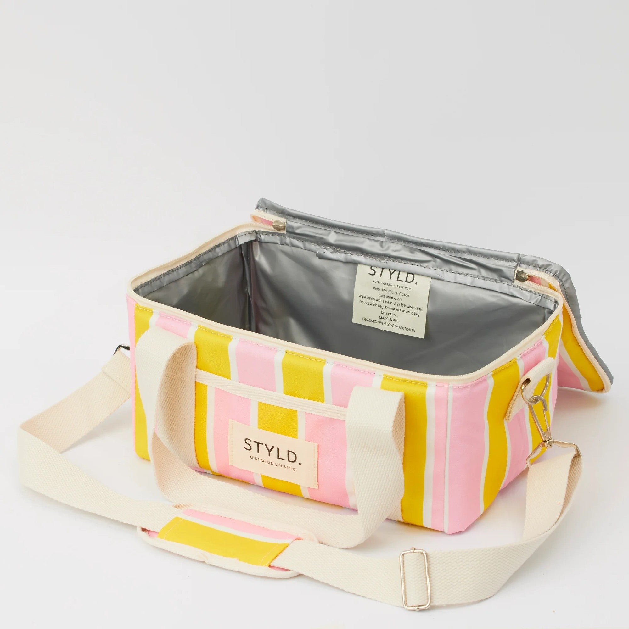 Styld.baby, Let's Go Outside Cooler Bags - Yellow & Pink Stripe