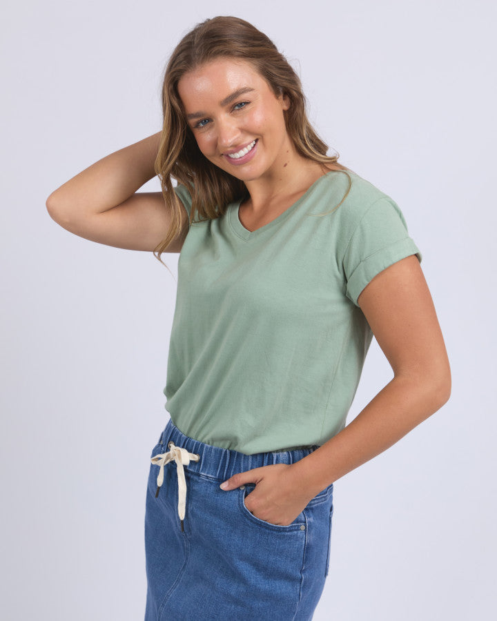 Foxwood Manly Vee Tee Ice Berg Green [sz:8]