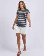 Load image into Gallery viewer, Foxwood Manly Stripe Tee Charcoal/white [sz:8]
