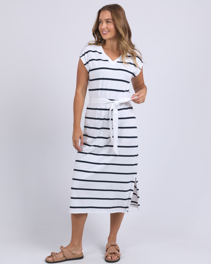 Foxwood Casey Stripe Dress White [sz:10]