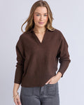 Foxwood Elea Knit Polo Coffee [sz:10]
