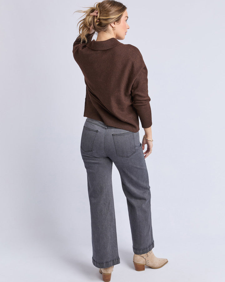 Foxwood Elea Knit Polo Coffee [sz:10]