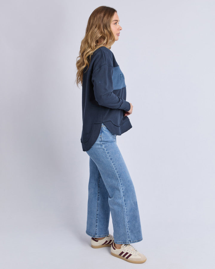 Foxwood Simplified Tonal Crew Navy [sz:8]