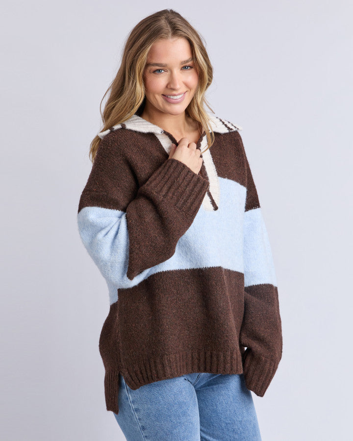 Foxwood Candice Knit Crew Coffee [sz:10]