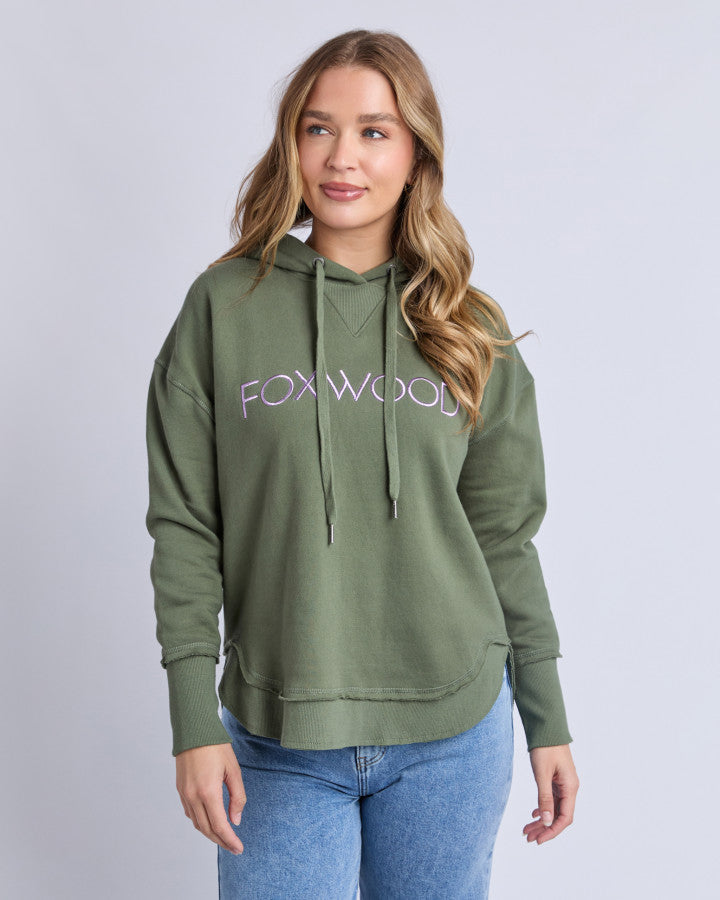 Foxwood Metallic Simplified Hoodie Khaki/lilac [sz:10]