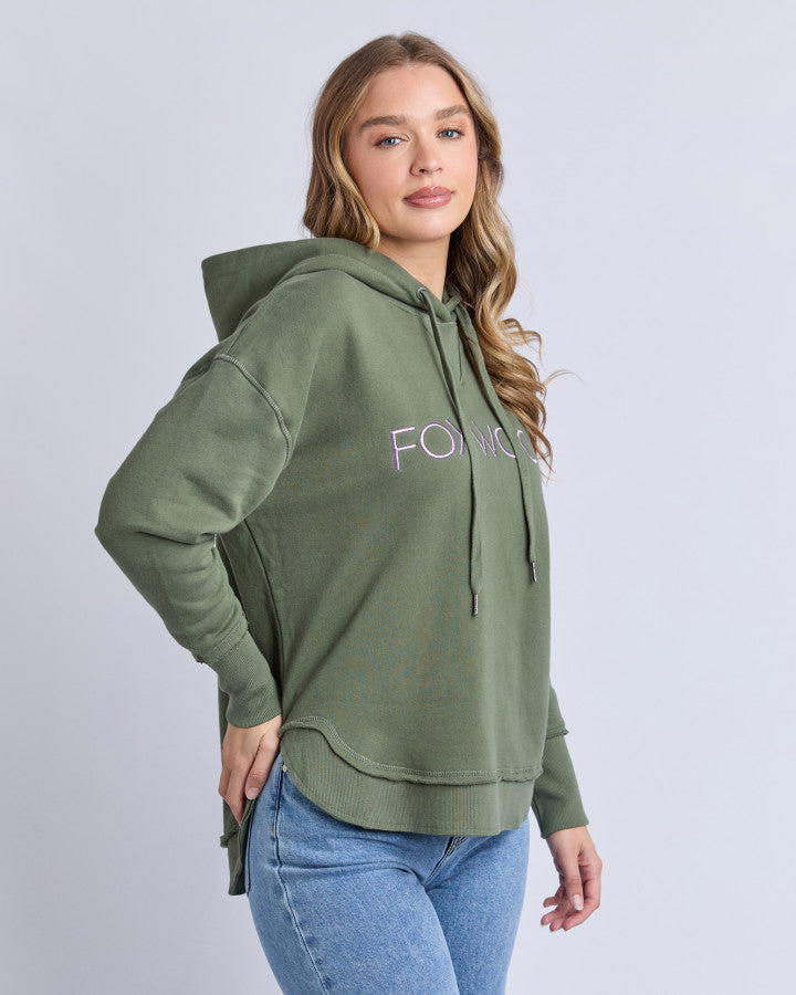 Foxwood Metallic Simplified Hoodie Khaki/lilac [sz:10]