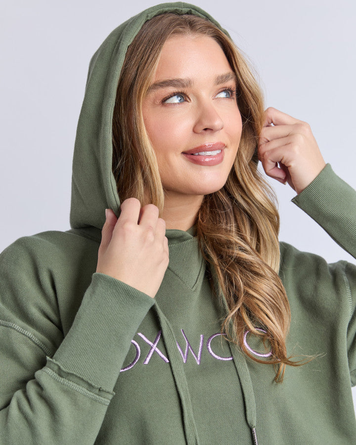 Foxwood Metallic Simplified Hoodie Khaki/lilac [sz:10]