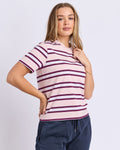Foxwood Pure Stripe Tee Ballerina Pink [sz:10]