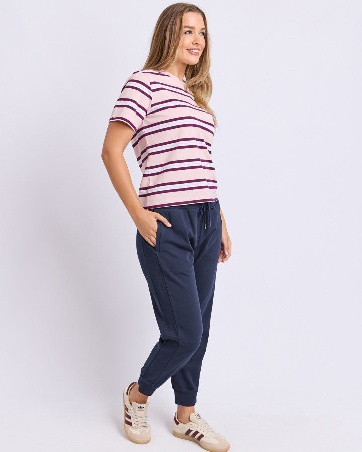 Foxwood Pure Stripe Tee Ballerina Pink [sz:10]