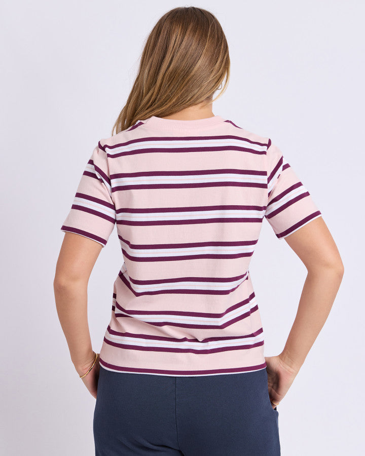 Foxwood Pure Stripe Tee Ballerina Pink [sz:10]