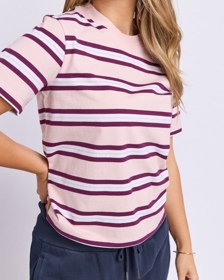 Foxwood Pure Stripe Tee Ballerina Pink [sz:10]