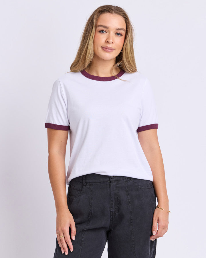 Foxwood Polaroid Ringer Tee White [sz:10]