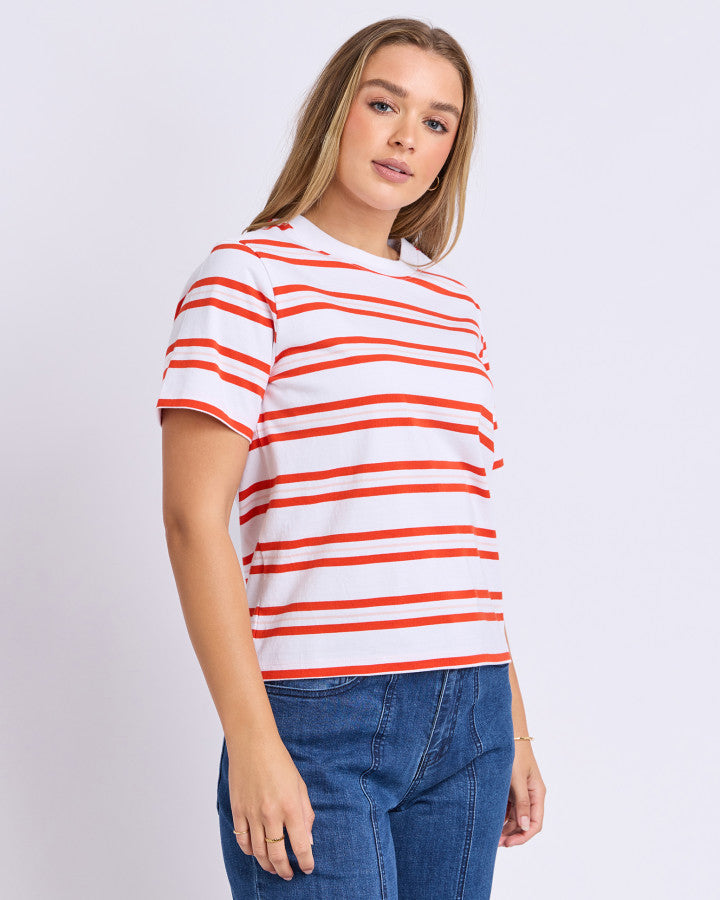 Foxwood Pure Stripe Tee White [sz:10]