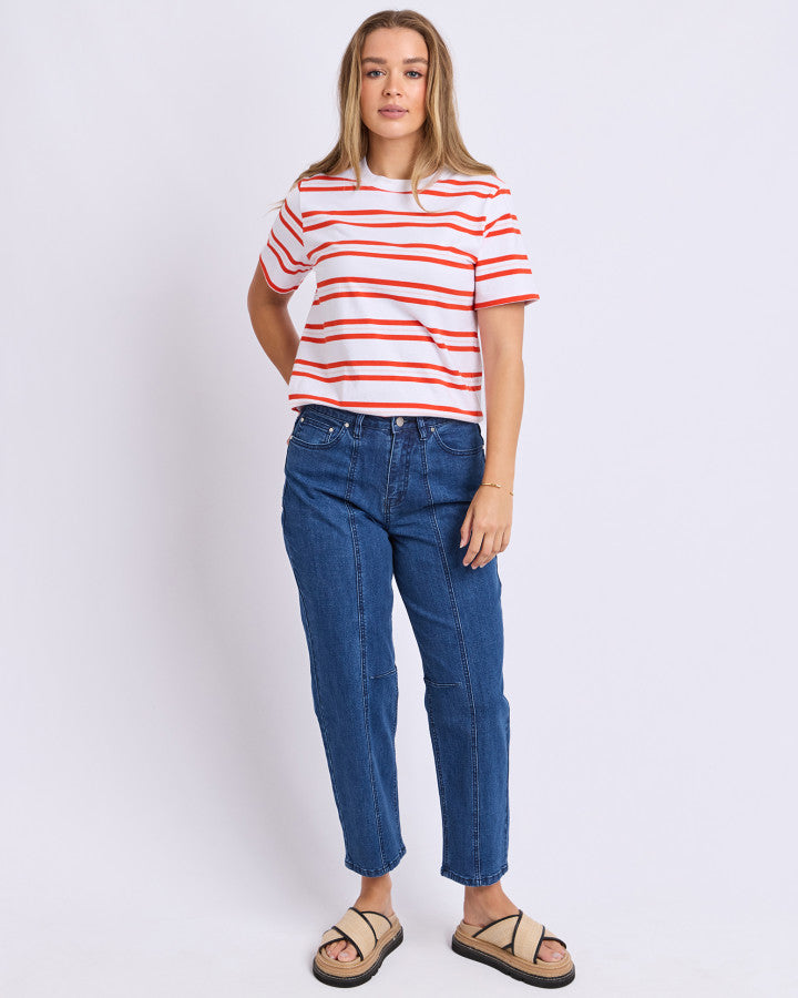 Foxwood Pure Stripe Tee White [sz:10]
