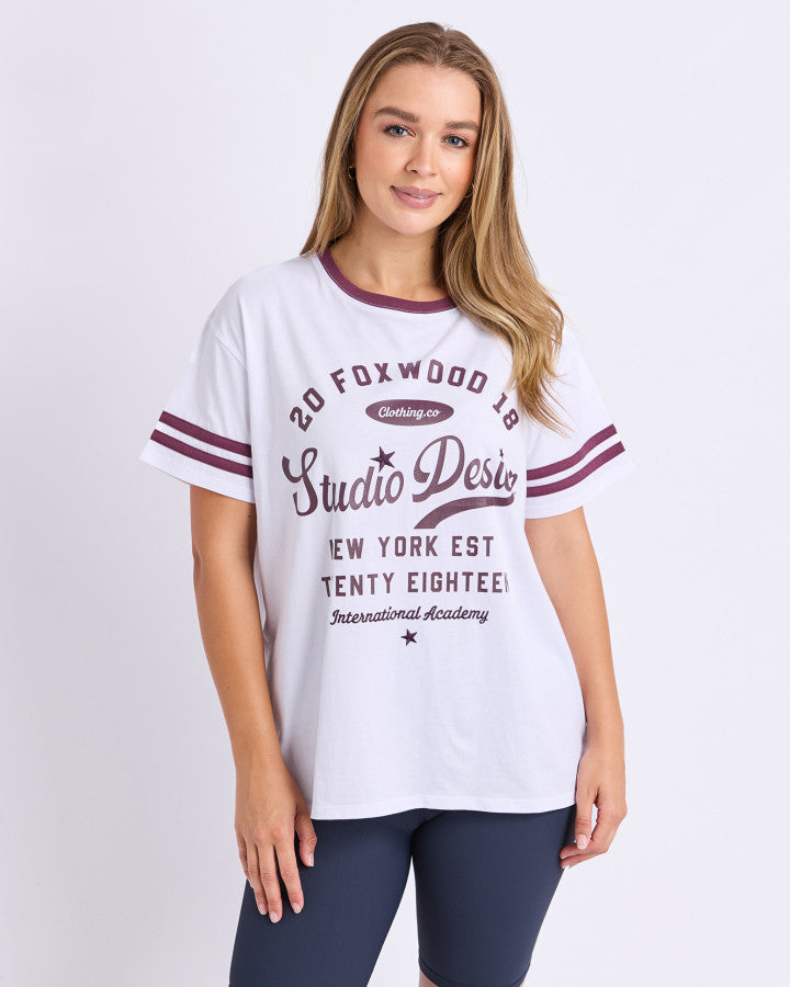 Foxwood Baseline Tee White [sz:10]