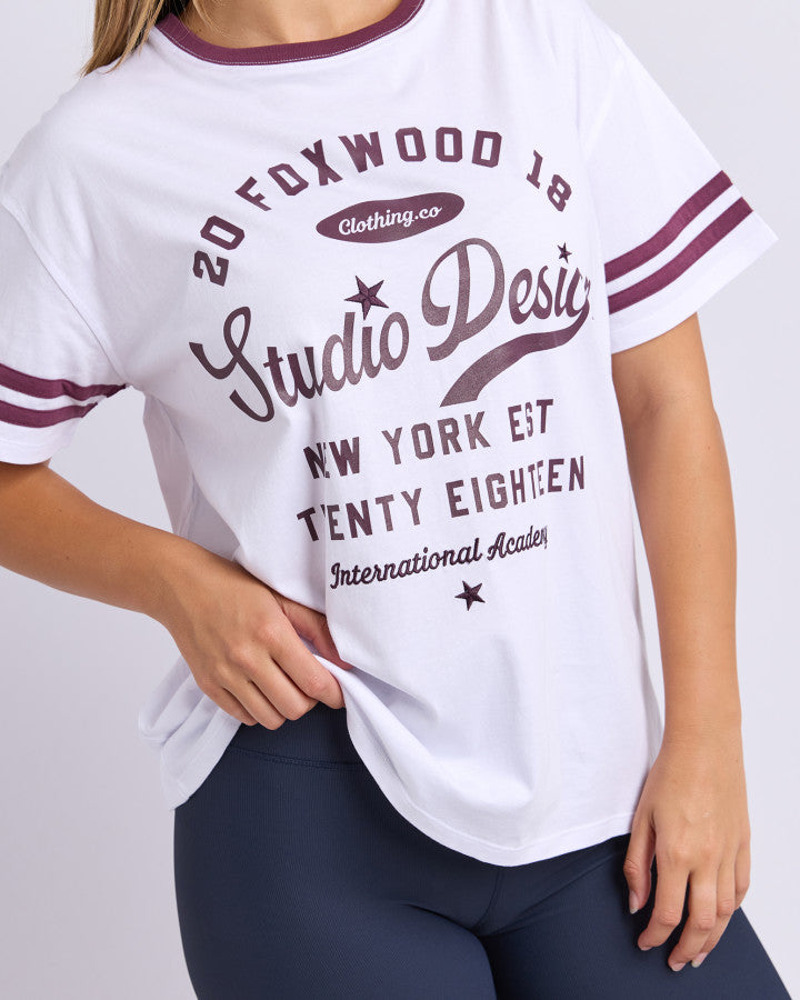 Foxwood Baseline Tee White [sz:10]