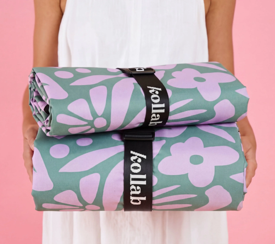 Kollab Picnic Mat Lavender Bloom W/ Free Picnic Mat Pegs