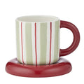 Coast To Coast Candy Ceramic Cup & Saucer Mint/russet