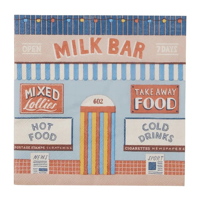 Coast To Coast Milk Bar 20pk 3 Ply 33cm Napkin Multi