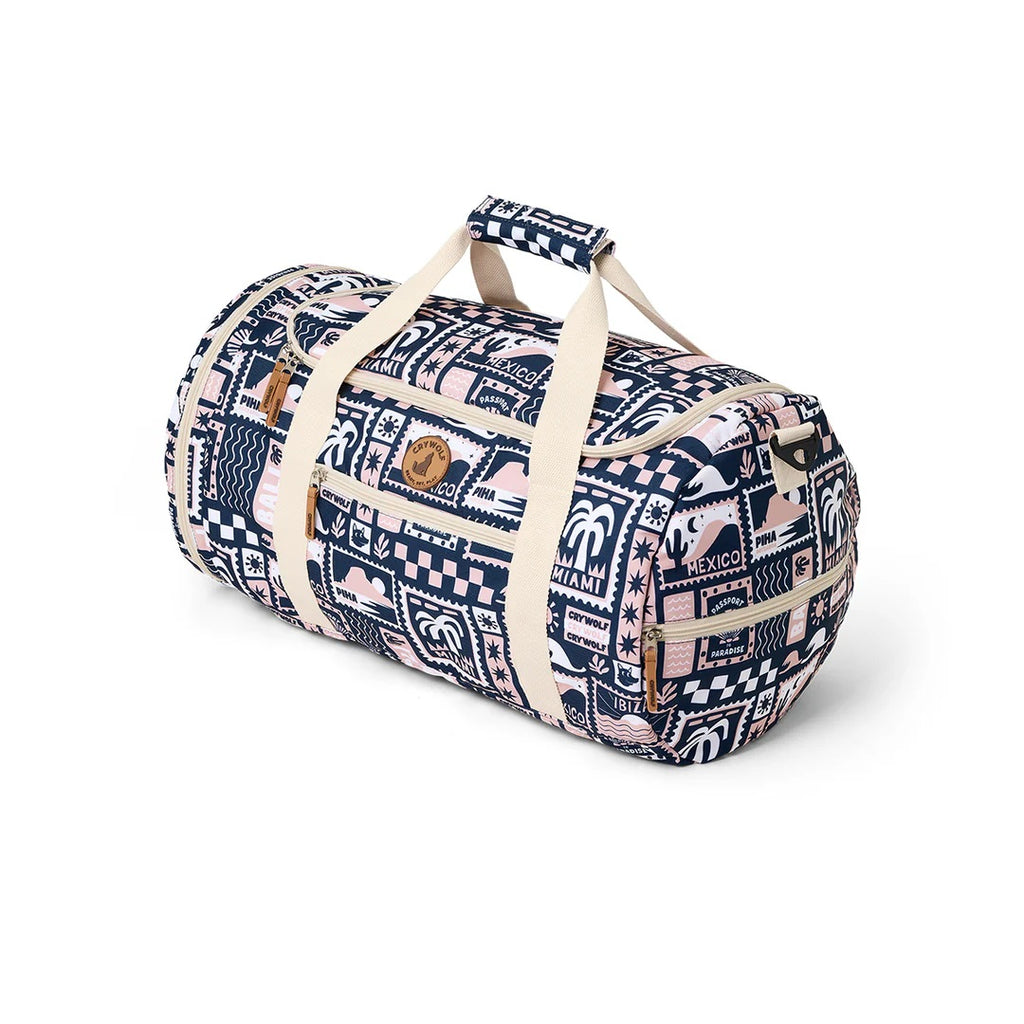 Crywolf Packable Duffel Bag Blush Postcards