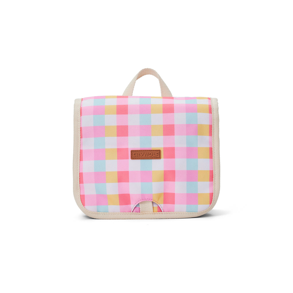 Crywolf Hanging Toiletry Bag Pop Gingham