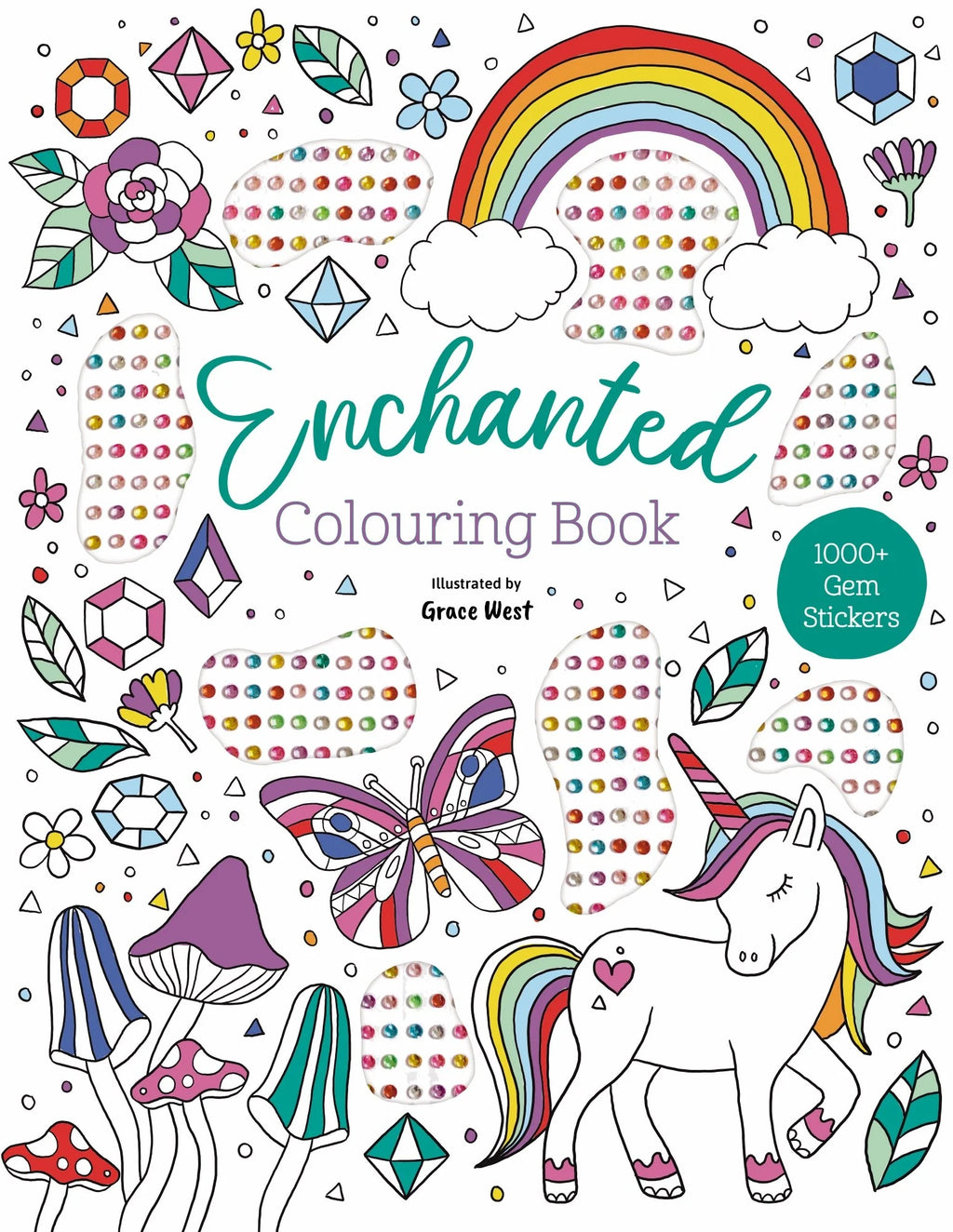 Gem Sticker Colouring Book - Enchanted