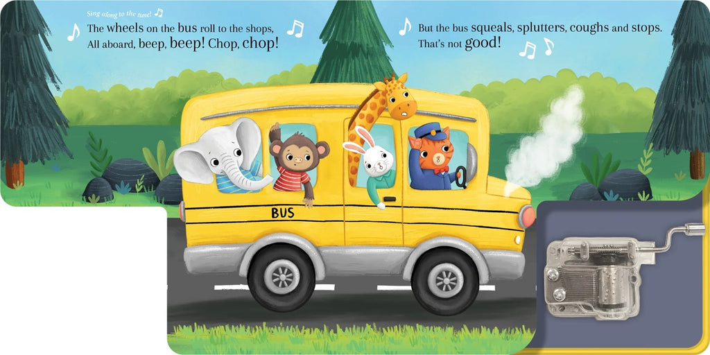 Wind Up Music Box Book - Wheels On The Bus (small)