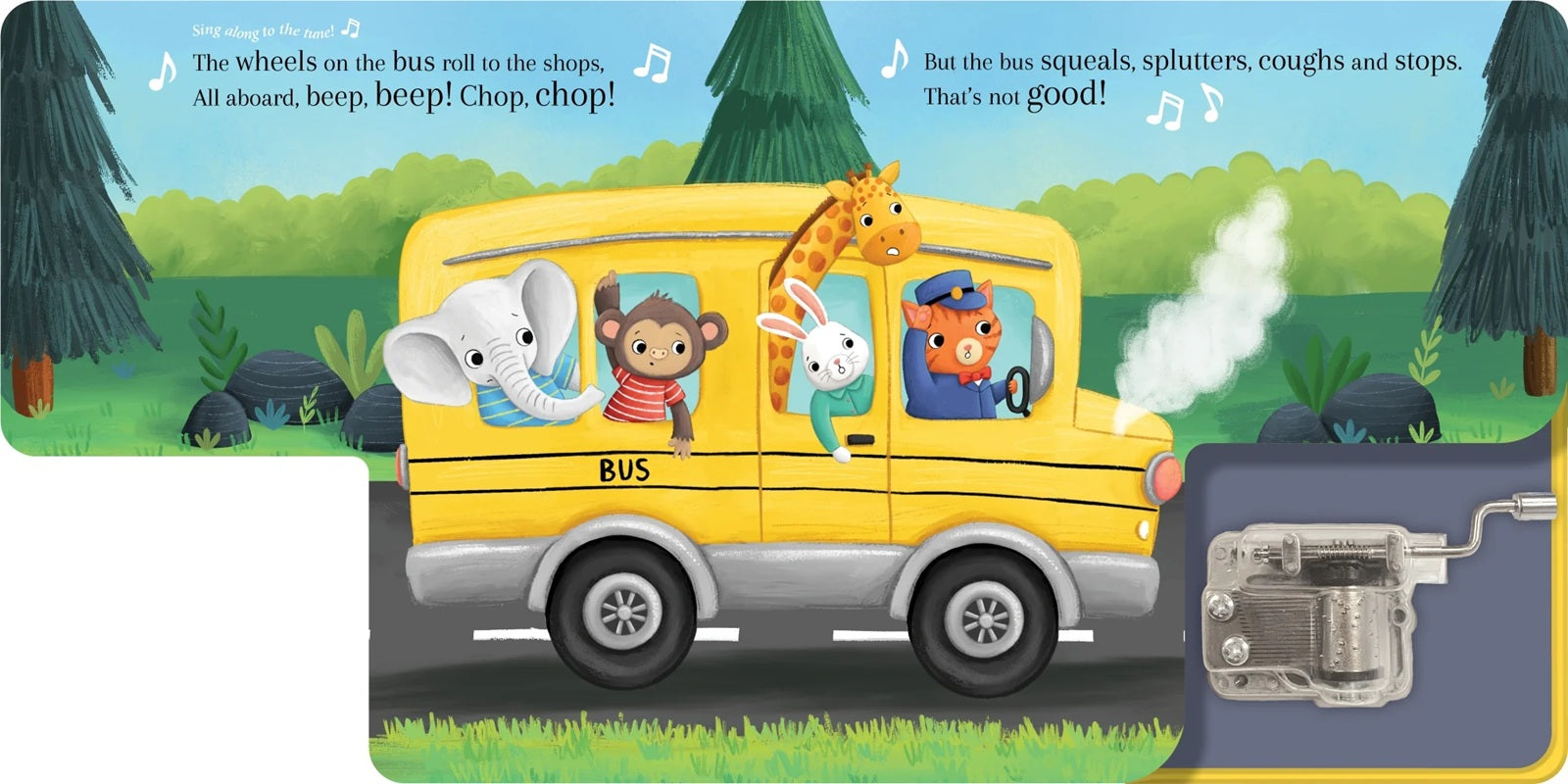 Wind Up Music Box Book - Wheels On The Bus (small)