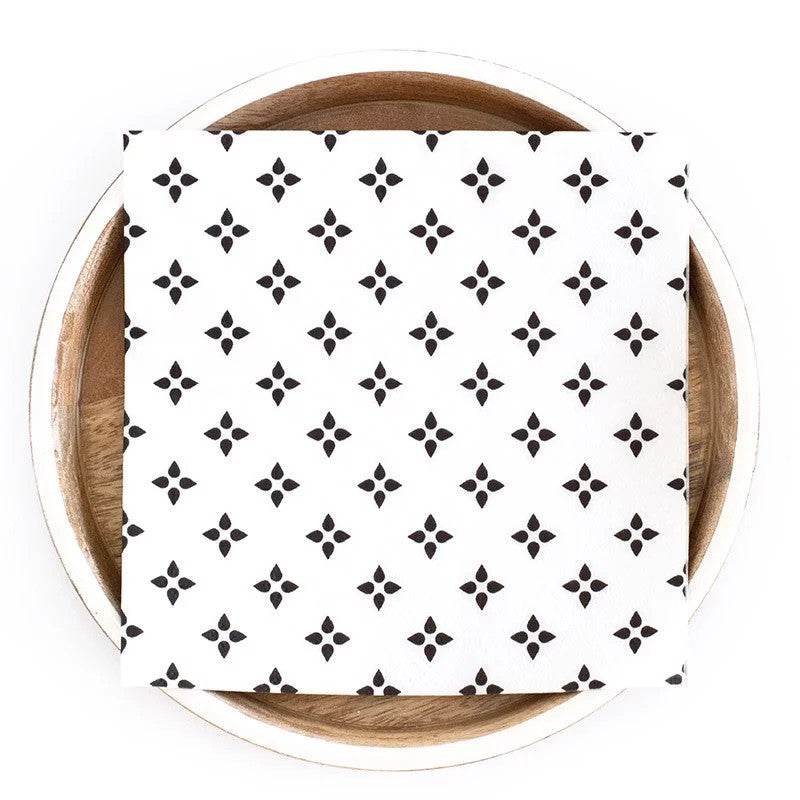 My Hygge Compostable Paper Napkins 3 Ply Black & White Stella * Sale *
