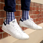 Load image into Gallery viewer, Ortc Socks Navy Gingham
