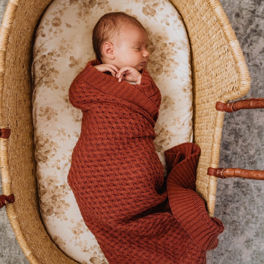 Snuggle Hunny Umber Diamond Knit Baby Blanket