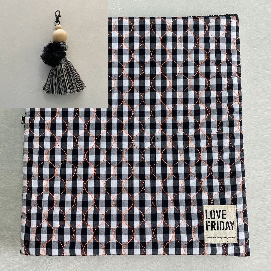 Love Friday Black Point Universal Insulated Bag W/- Zebra Pom Pom