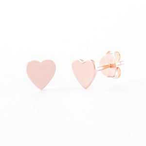Who's Charlie 5mm Sterling Silver Rose Gold Heart Stud