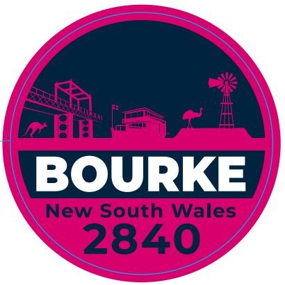 Bourke Kiss Cut Round Bumper Sticker Pink/navy