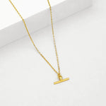 Load image into Gallery viewer, Linda Tahija Valentina T-bar Necklace Gold
